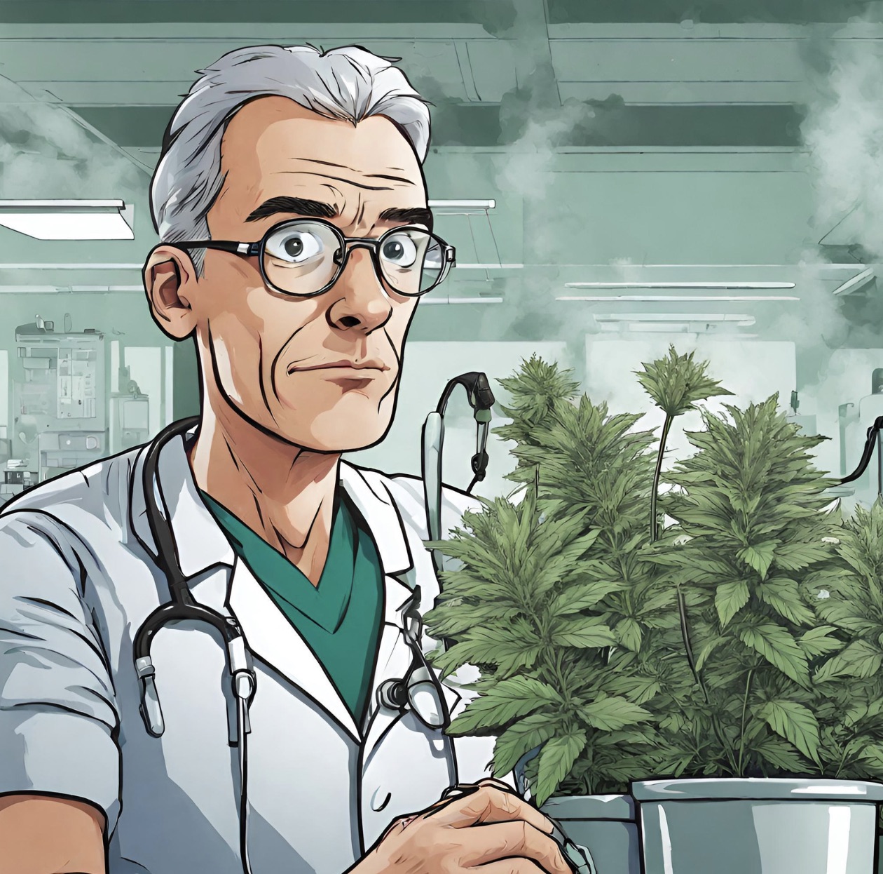 Generalist and specialist doctors contrasting each other in the field of medical cannabis