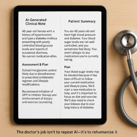 a patient summary rewritten by a doctor in plain language