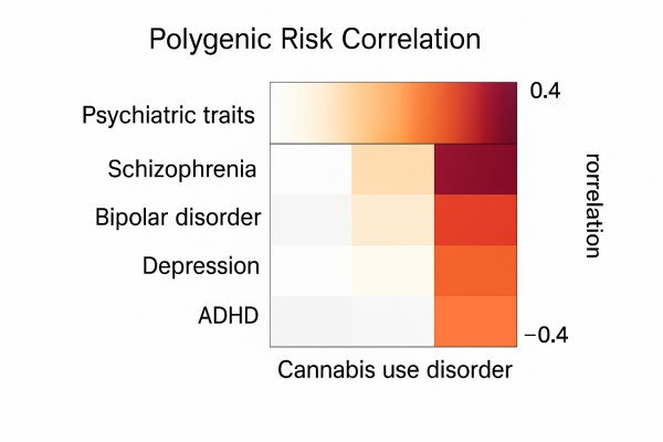 Genetic map showing cannabis-related psychiatric traits