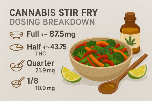 Chart showing THC amounts per serving of stir fry