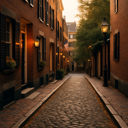 Beacon Hill morning light symbolizing trust and community in Boston cannabis care. Caption: Compassion rooted in community.