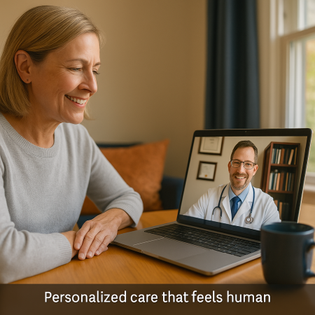 Dr. Ben Caplan providing personalized cannabis care to a Boston patient via telehealth.