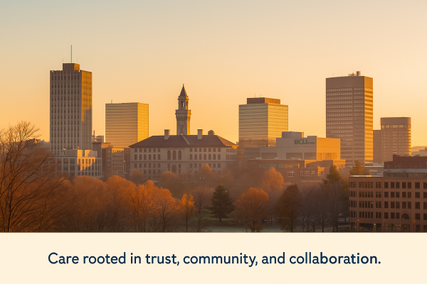 Dr. Ben Caplan speaking with a Worcester patient during an online consultation