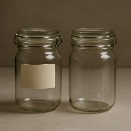 Labeled and unlabeled containers illustrating classification uncertainty in research 