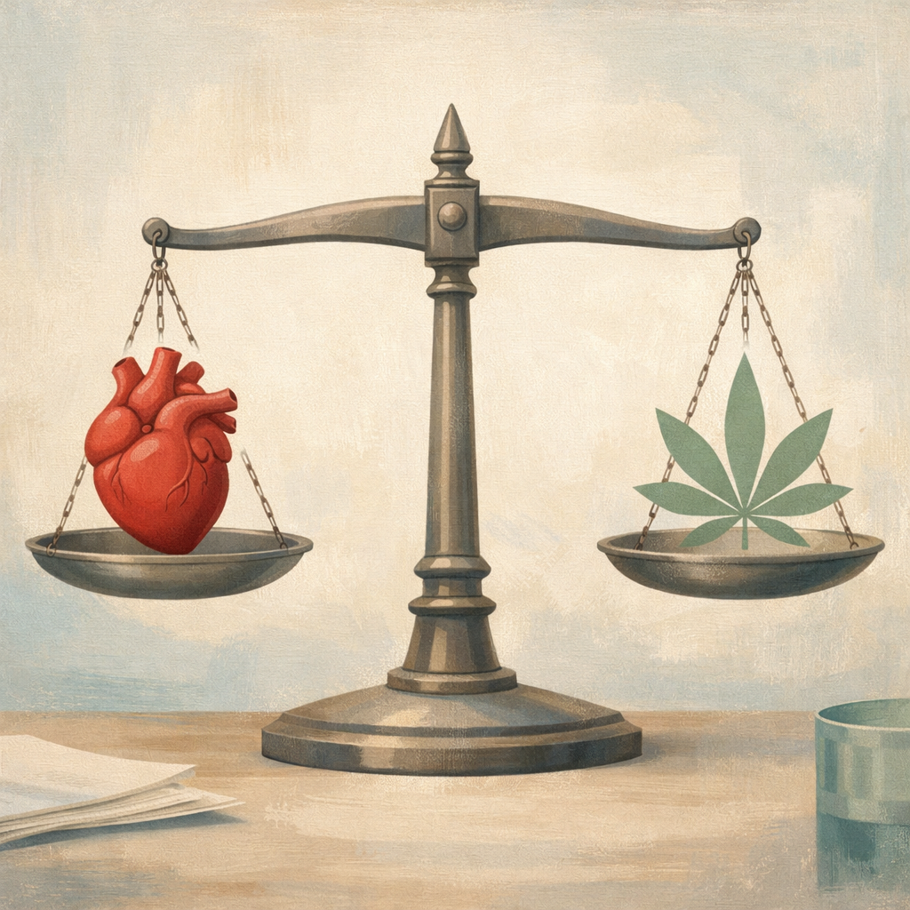 Cannabis Use Disorder Heart Attack Study balanced analysis concept