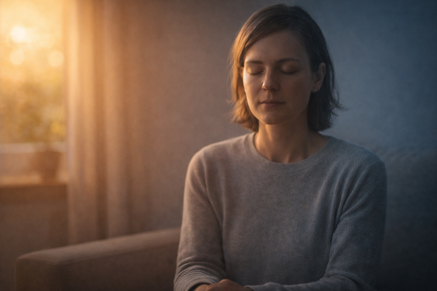 Calm individual symbolizing expectancy effects in anxiety treatment