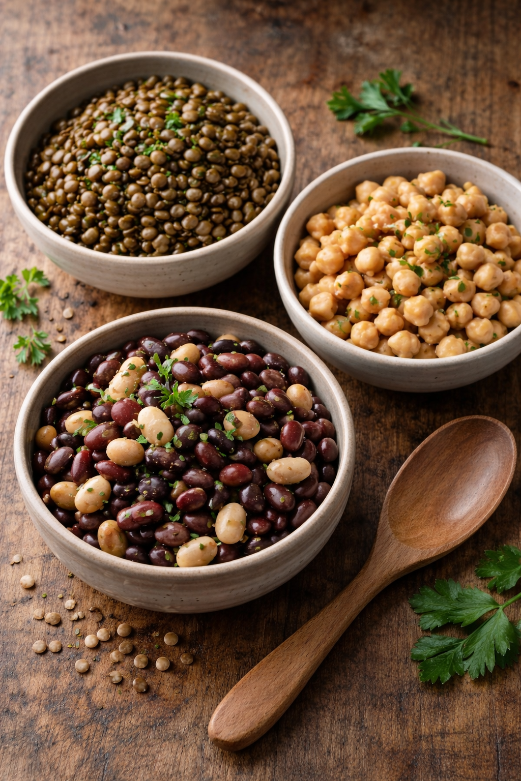 Cooked lentils and beans that support microbiome fermentation into short-chain fatty acids