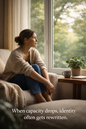 social capacity vs identity illustrated through quiet reflection