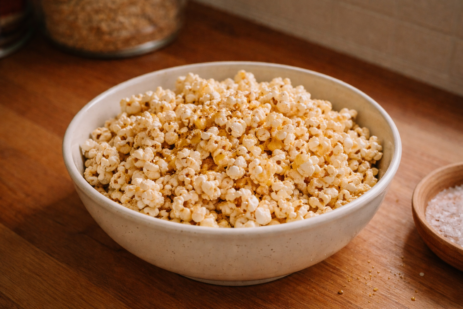 Finished cannabis popcorn in a bowl ready to serve