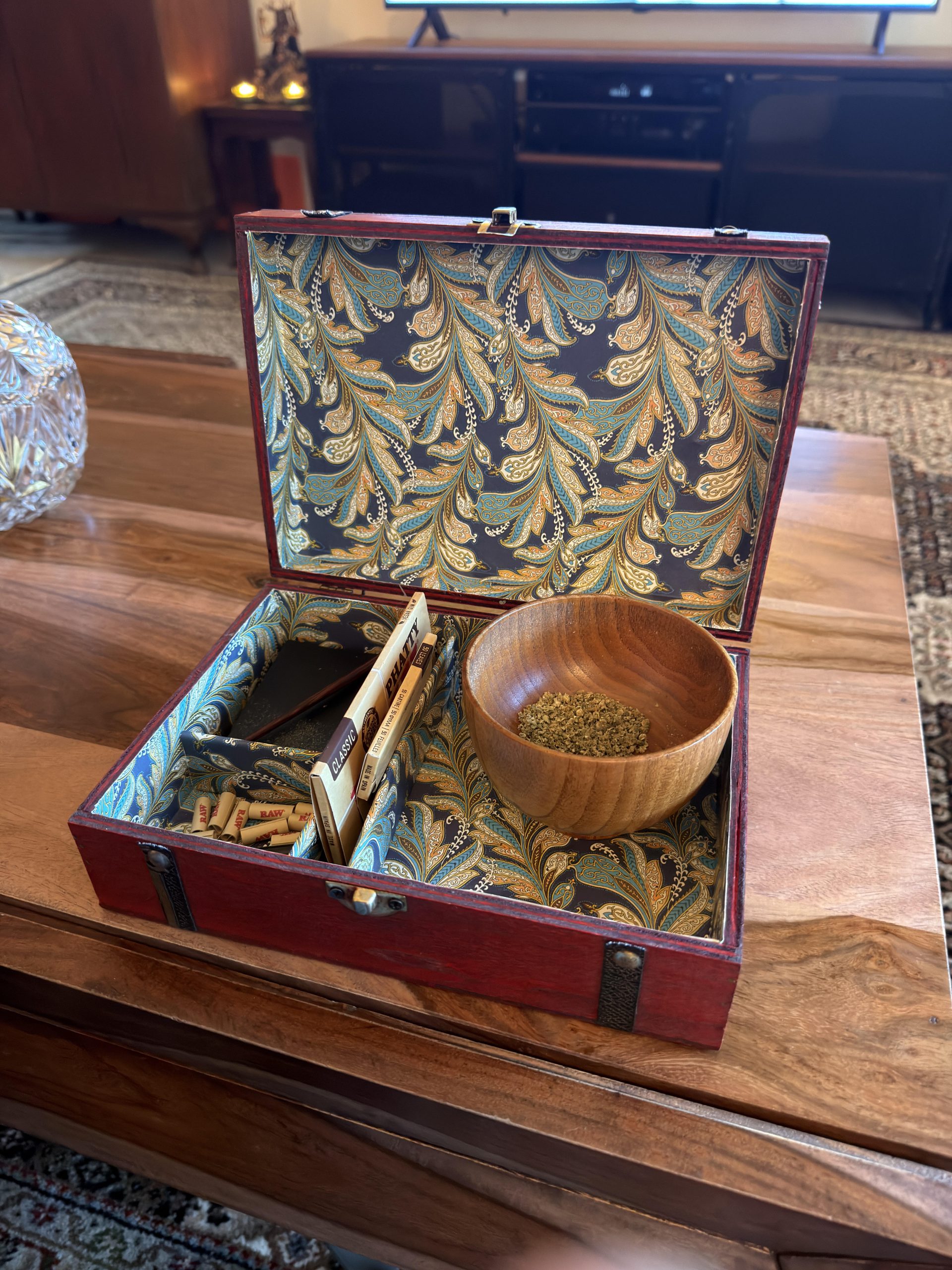 The result of being home alone, day stoned and finding my wife’s stash of used wrapping paper