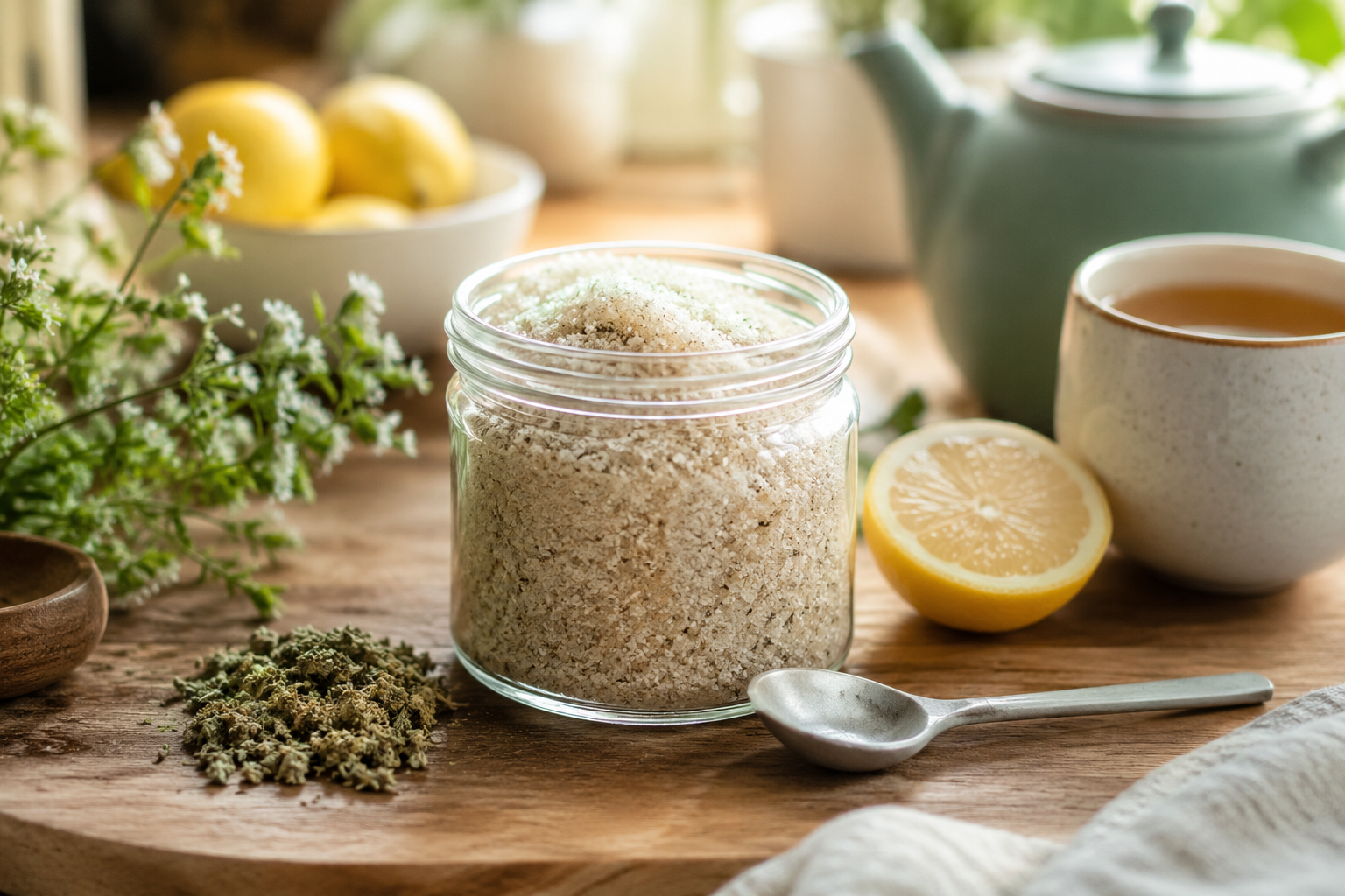 CBD infused sugar served with tea smoothies and coffee