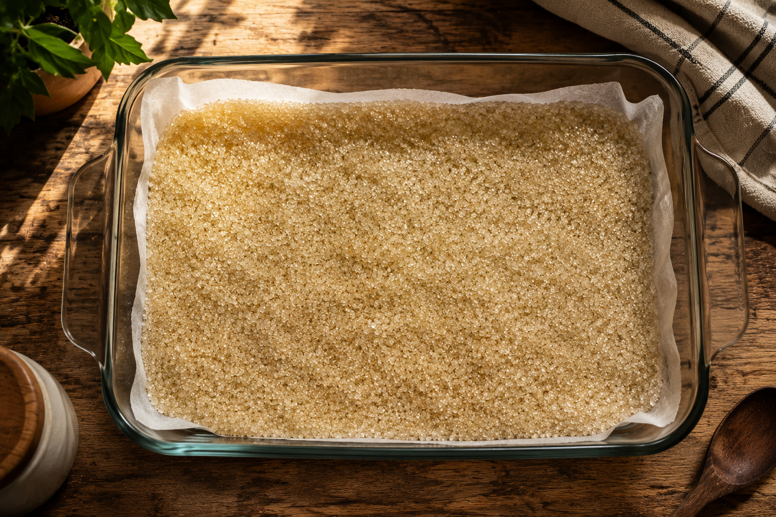 THC tincture cannabis sugar drying in a glass baking tray