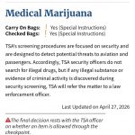 TSA has updated their website to allow Medical Marijuana in checked and carry on bags?