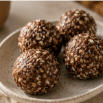 cannabis energy balls finished recipe styled as the emotional anchor with warm editorial food photography