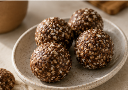 cannabis energy balls finished recipe styled as the emotional anchor with warm editorial food photography