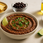 cannabis chipotle bean dip finished recipe styled as the emotional anchor with warm editorial food photography