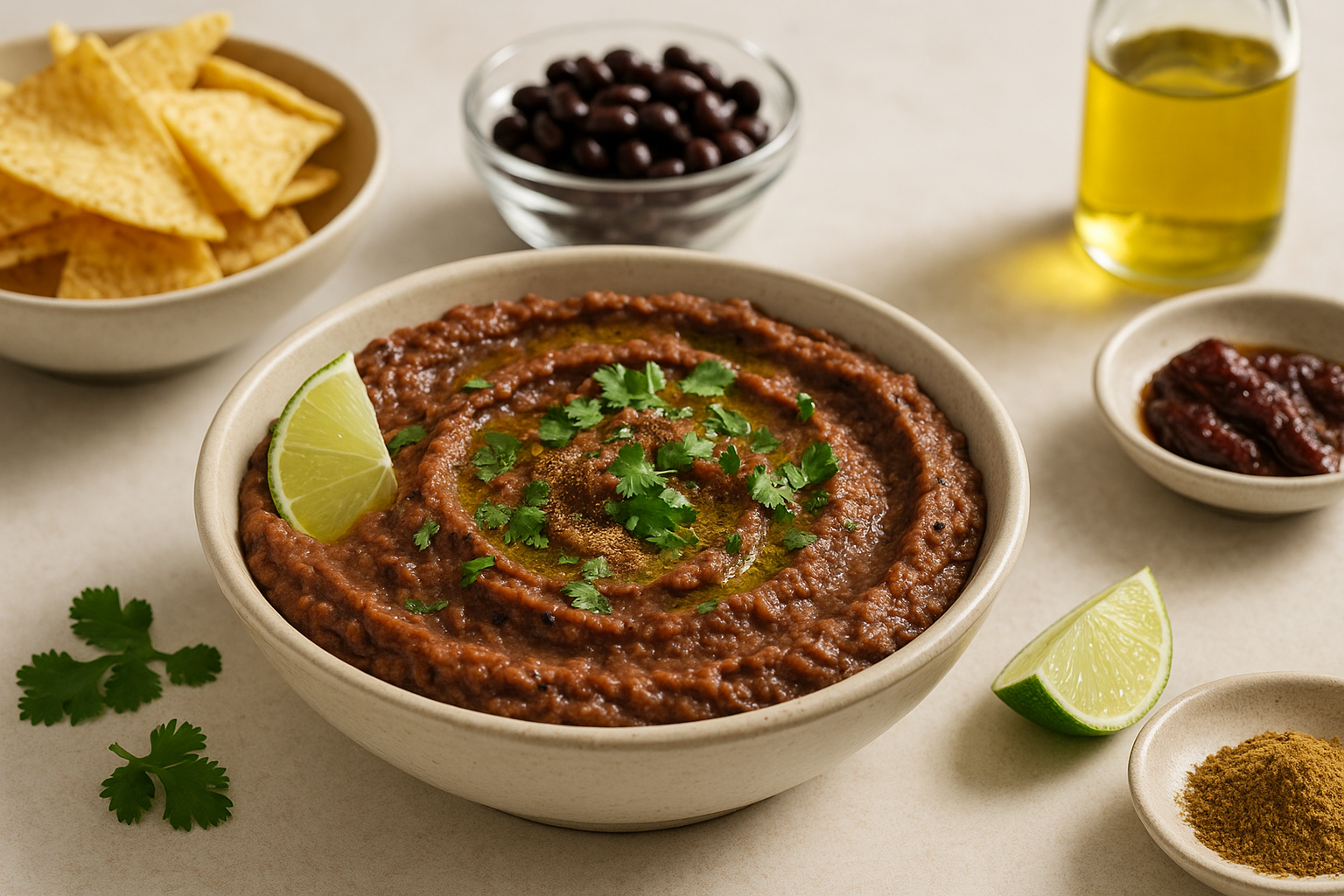Cannabis-Infused Smoky Chipotle Bean Dip finished and portioned for measured serving