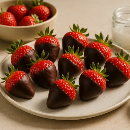 cannabis chocolate dipped strawberries finished recipe styled as the emotional anchor with warm editorial food photography