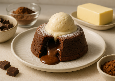 cannabis chocolate lava cakes finished recipe styled as the emotional anchor with warm editorial food photography