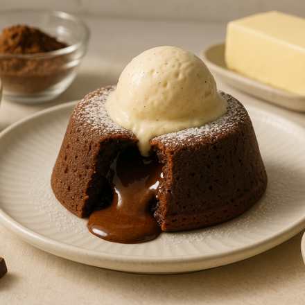 cannabis chocolate lava cakes finished recipe styled as the emotional anchor with warm editorial food photography
