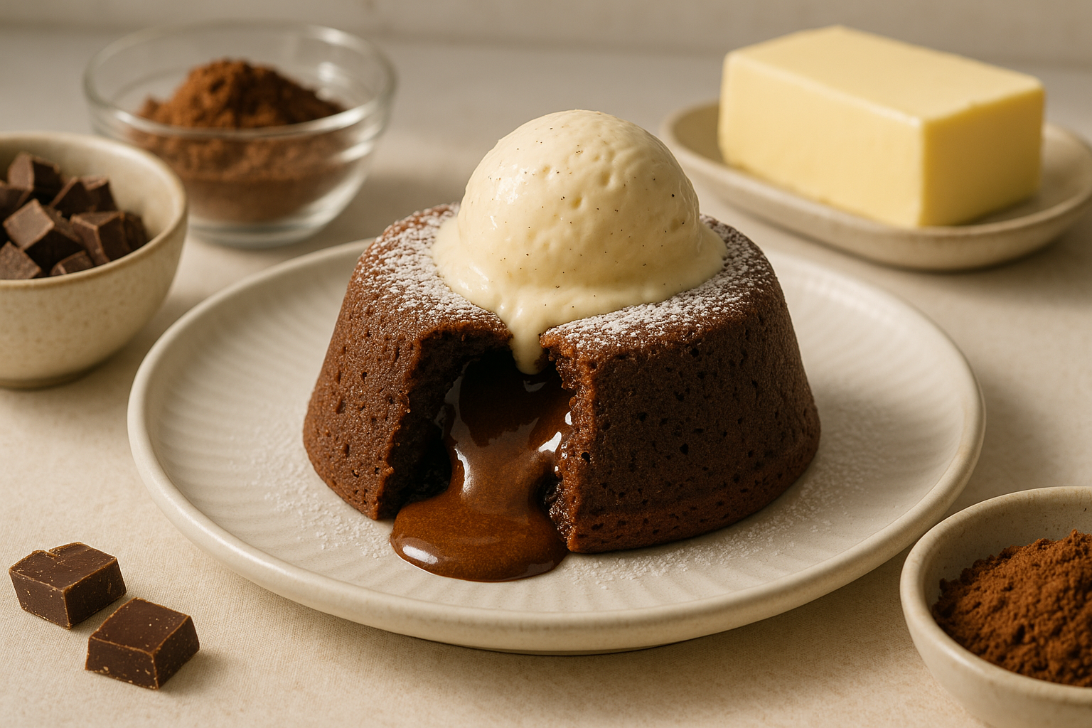 Cannabis-Infused Chocolate Lava Cakes finished and portioned for measured serving