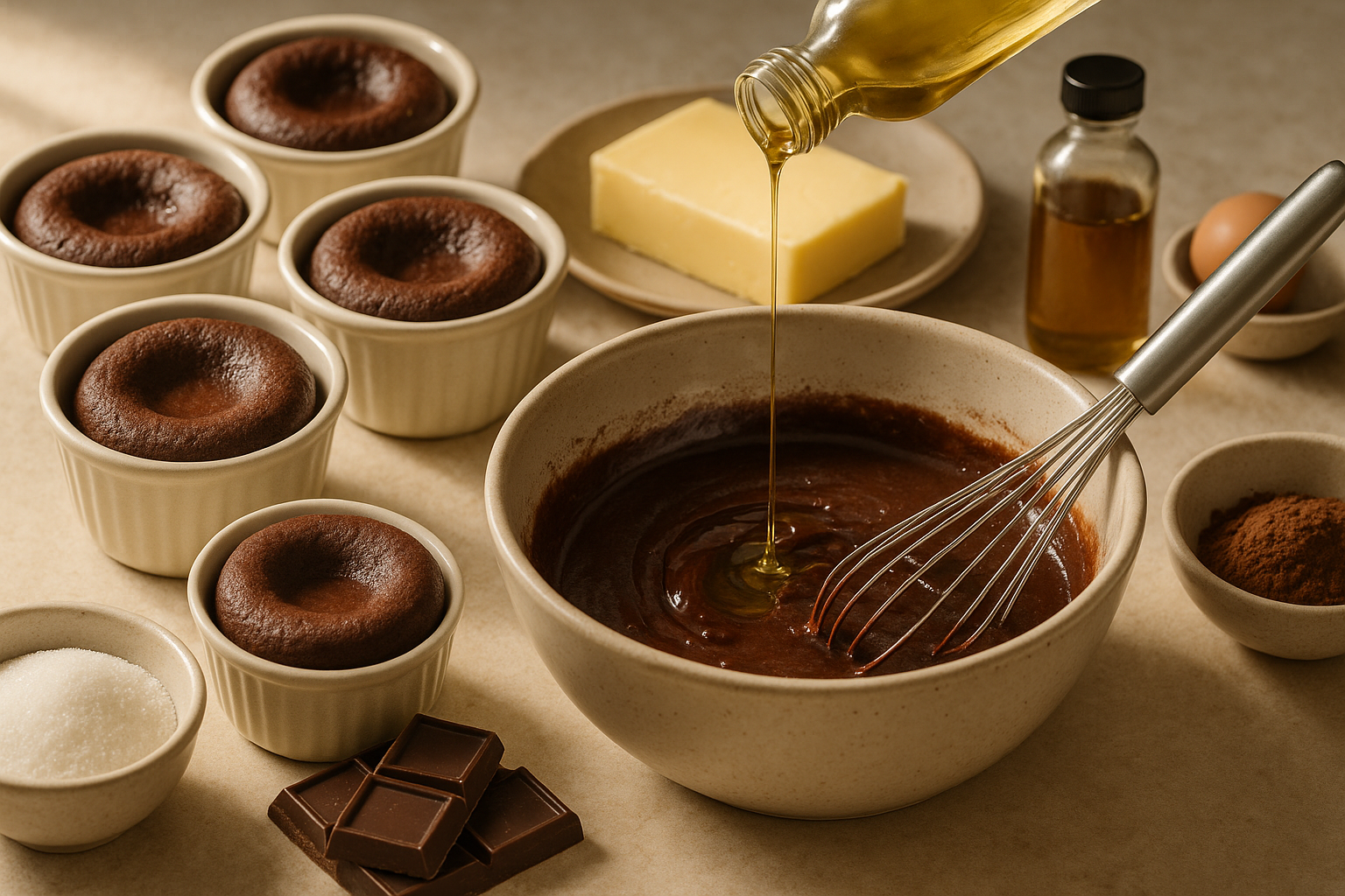 Preparing Cannabis-Infused Chocolate Lava Cakes with a measured infused ingredient