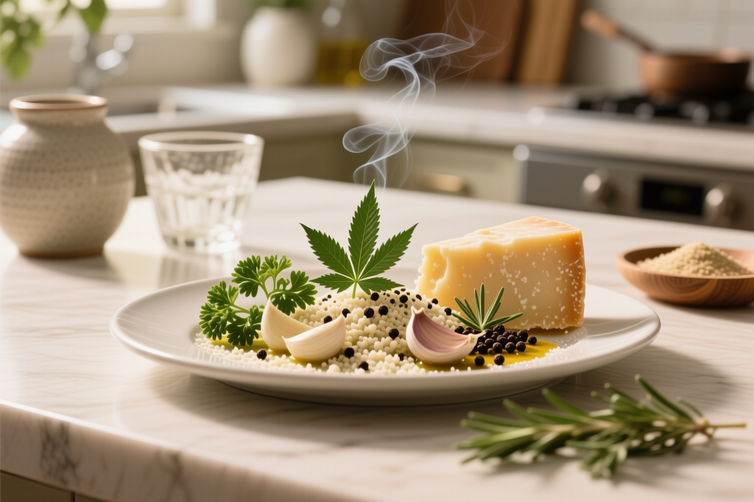 Cannabis-Infused Garlic and Herb Parmesan Sprinkle finished and portioned for measured serving