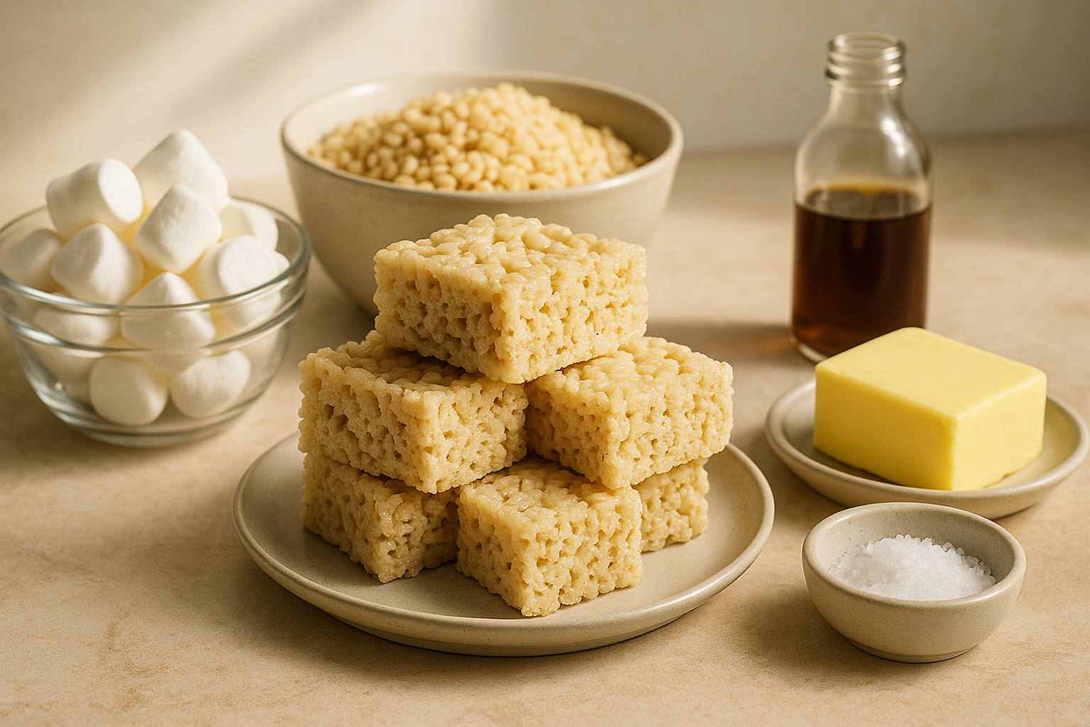 Cannabis-Infused Rice Krispie Treats finished and portioned for measured serving