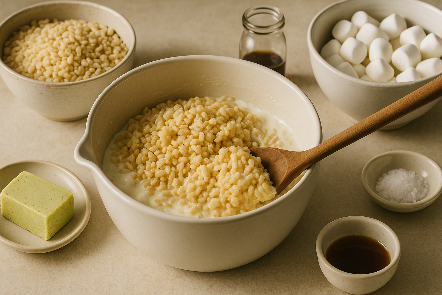 Preparing Cannabis-Infused Rice Krispie Treats with a measured infused ingredient