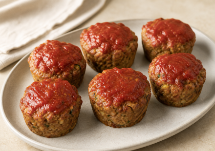 cannabis turkey zucchini meatloaf muffins finished recipe styled as the emotional anchor with warm editorial food photography