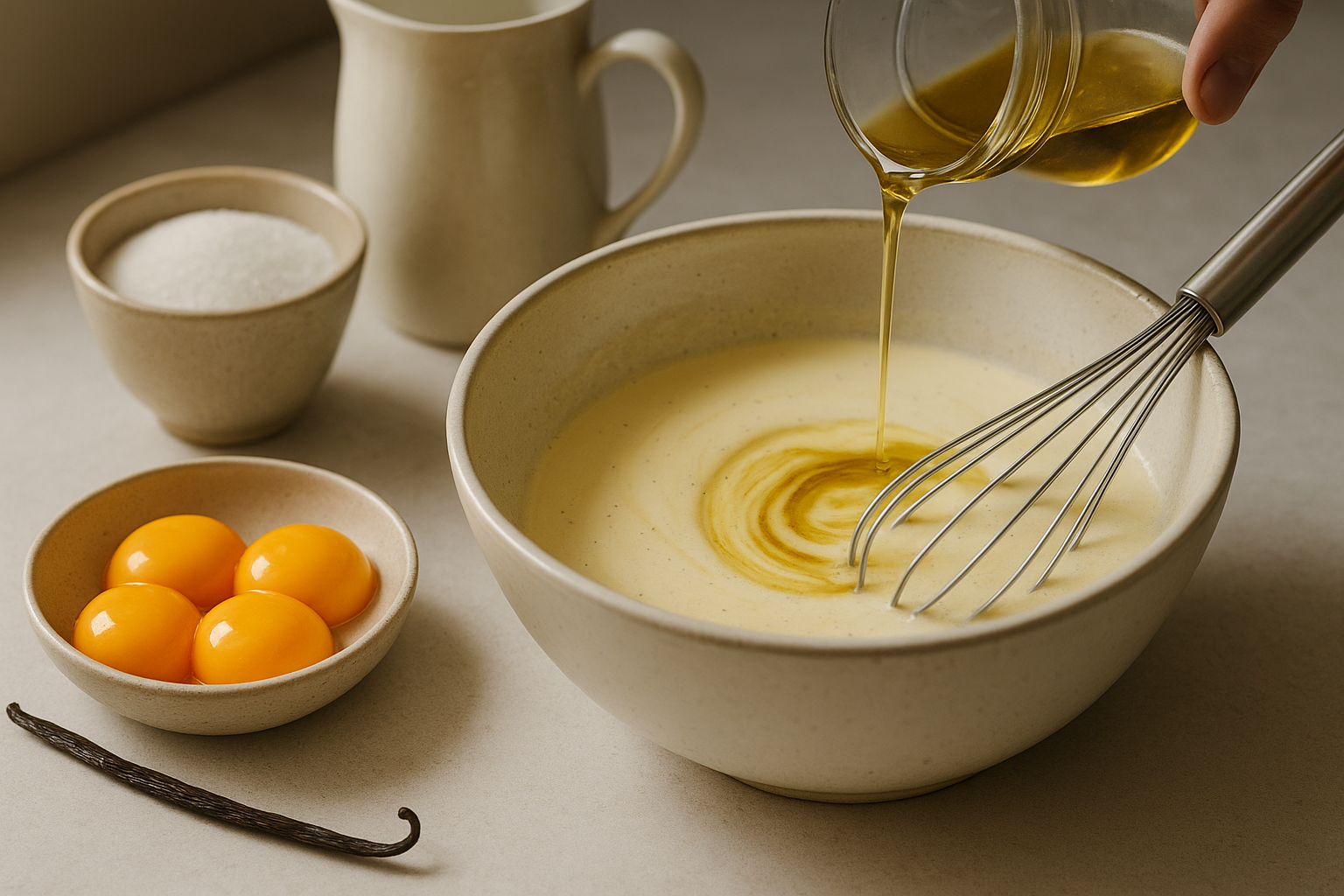 Preparing Cannabis-Infused Creamy Vanilla Bean Ice Cream with a measured infused ingredient