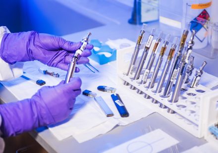 Laboratory sample tube representing cannabis product testing and contamination screening.