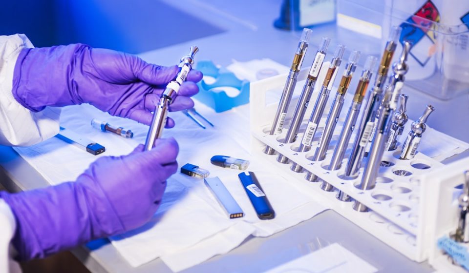 Laboratory sample tube representing cannabis product testing and contamination screening.