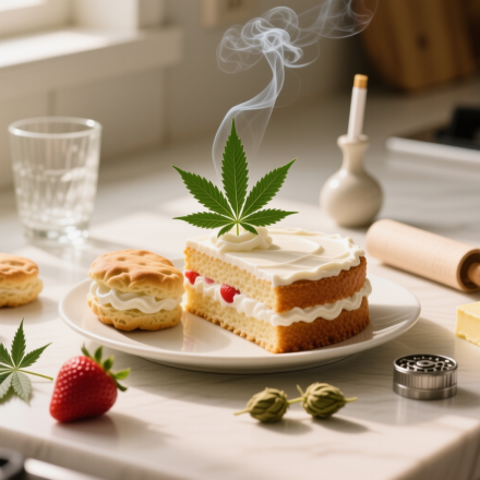 low dose cannabis strawberry shortcake finished recipe styled as the emotional anchor with warm editorial food photography