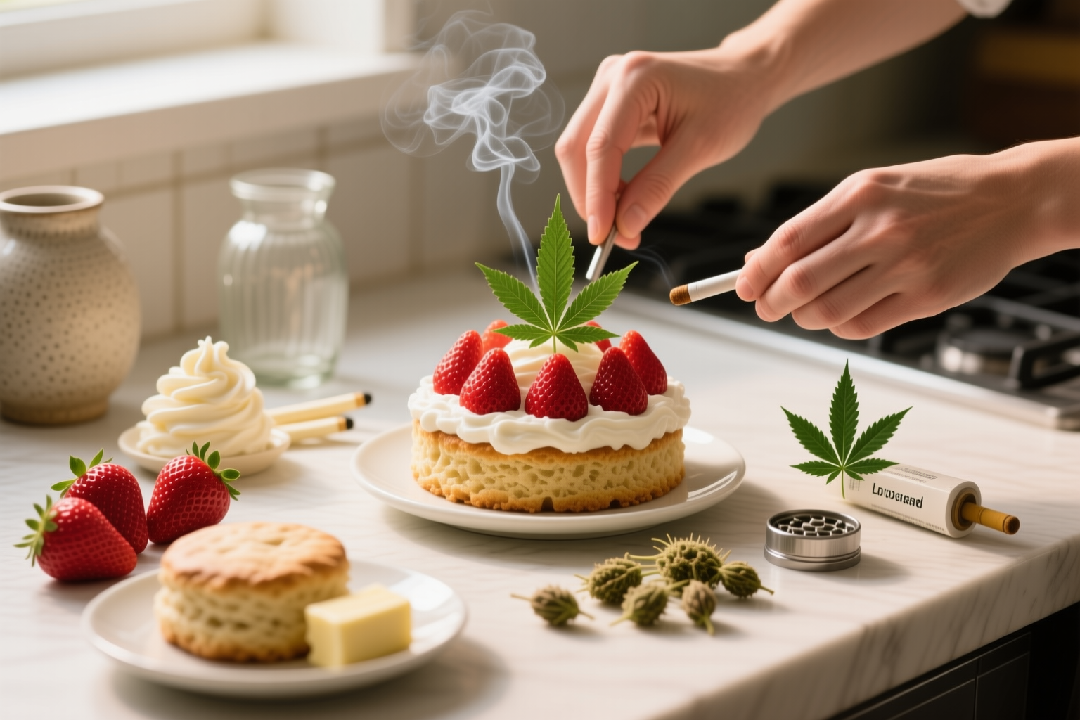 Preparing Low-Dose Cannabis-Infused Strawberry Shortcake with a measured infused ingredient