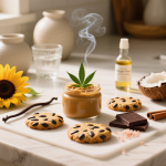 sugar free nut free cannabis sunflower seed butter cookies finished recipe styled as the emotional anchor with warm editorial food photography